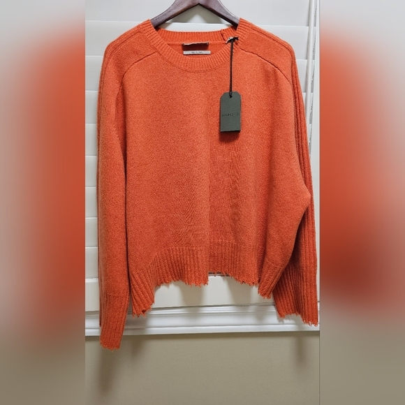 🥝HOST PICK🥝All Saints Kiera Cashmere Sweater Crew pullover burnt orange size L - Picture 5 of 10